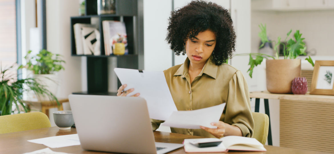 Woman frustrated with bills